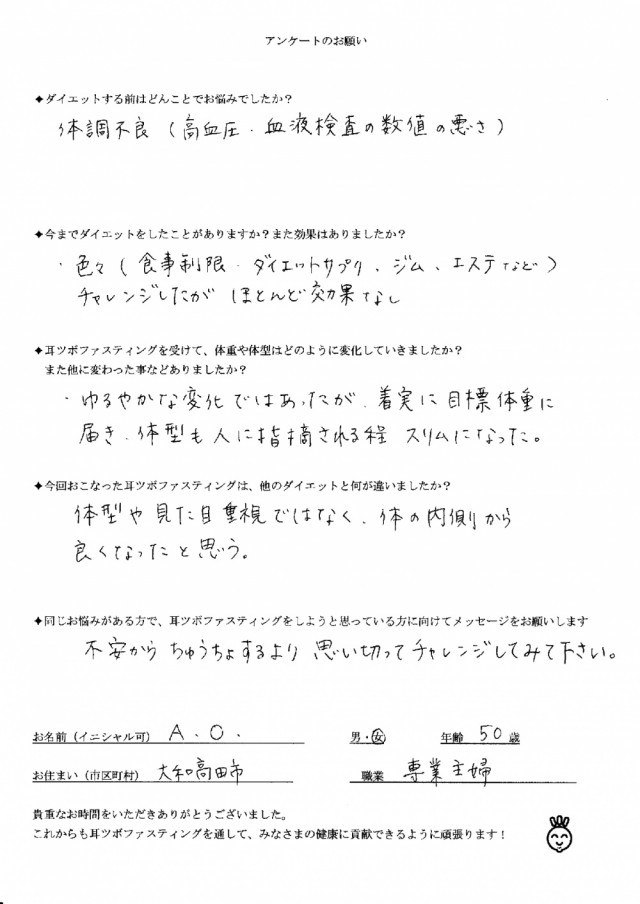 アンケート用紙